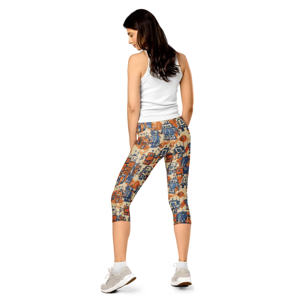 Clockwork Tangerine on Capri Leggings — Back