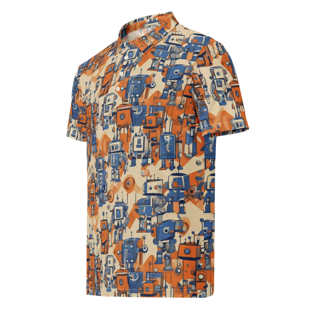 Clockwork Tangerine on Men's Slim Fit Polo Shirt — Left Front