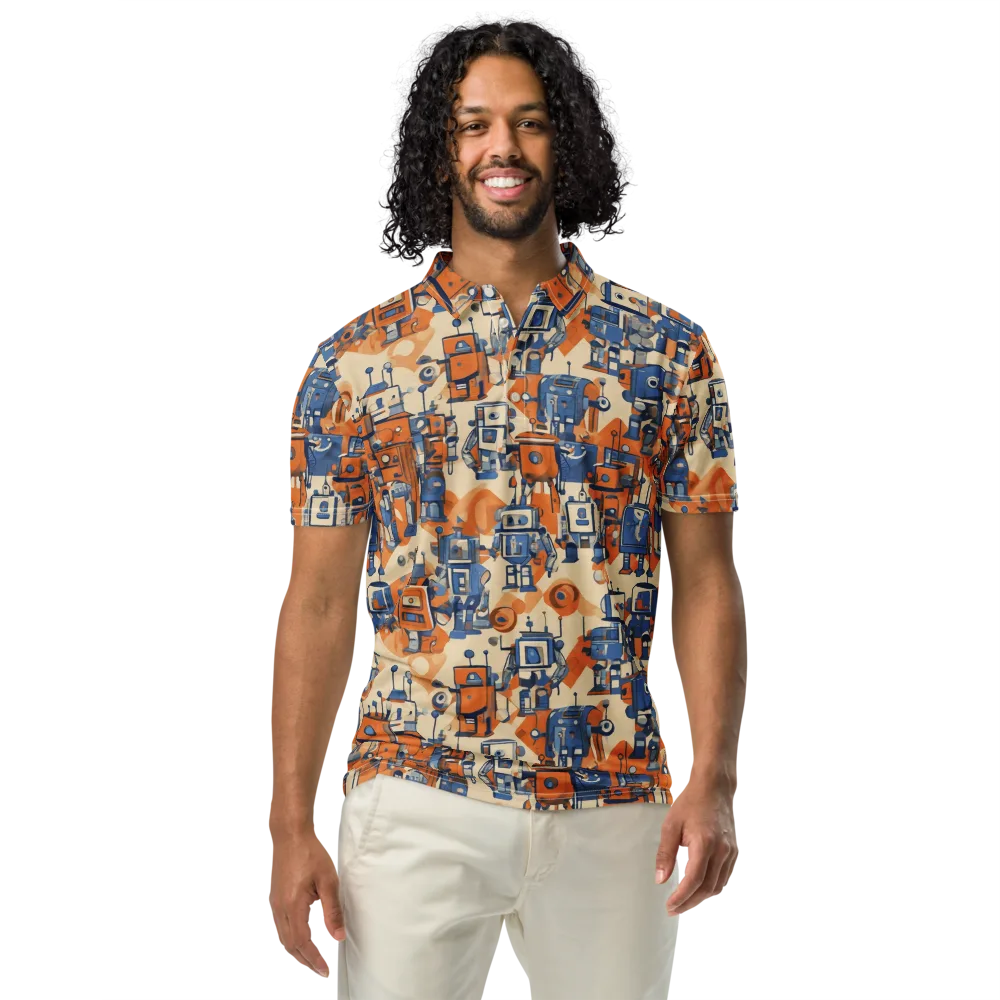 Clockwork Tangerine on Men's Slim Fit Polo Shirt — Front
