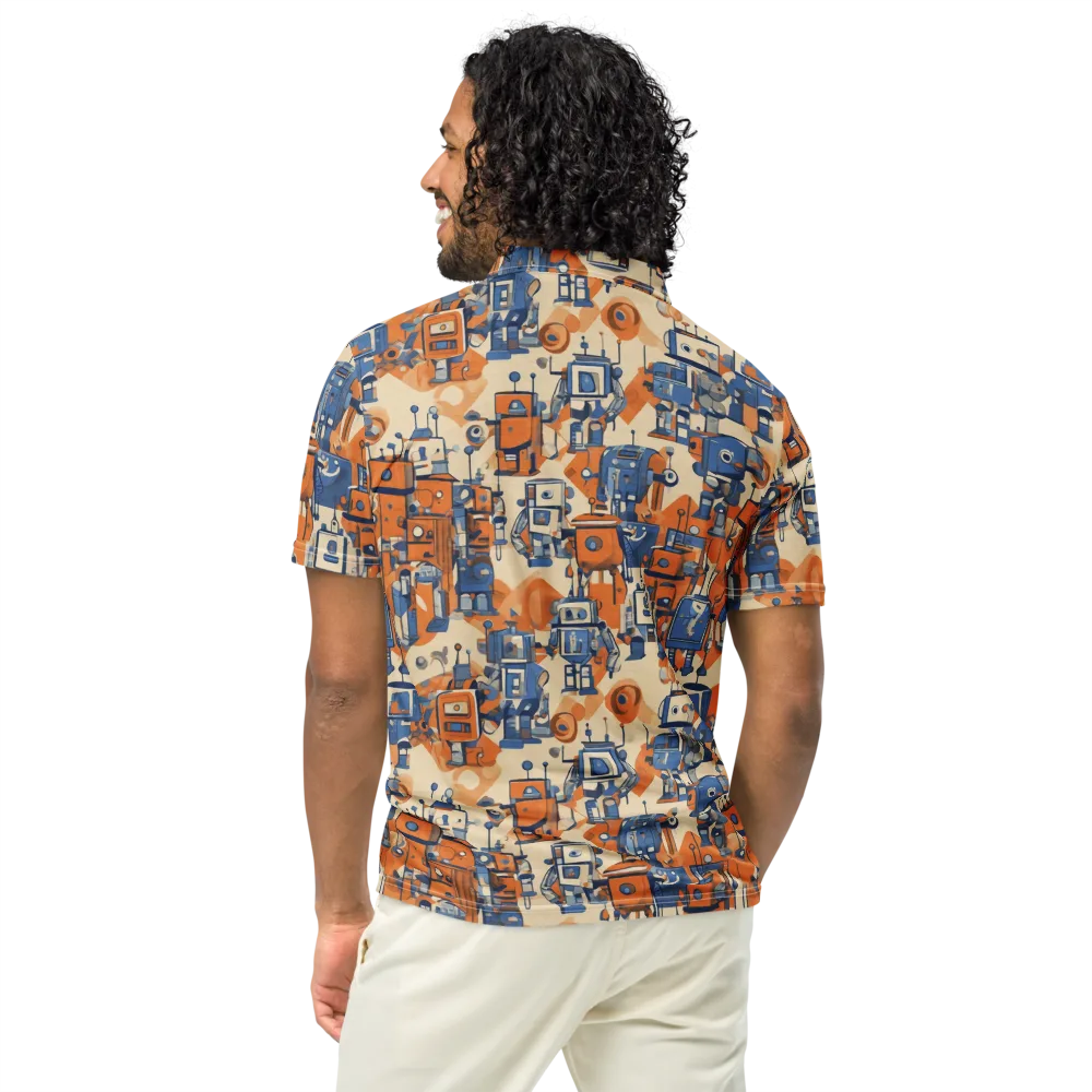 Clockwork Tangerine on Men's Slim Fit Polo Shirt — Back