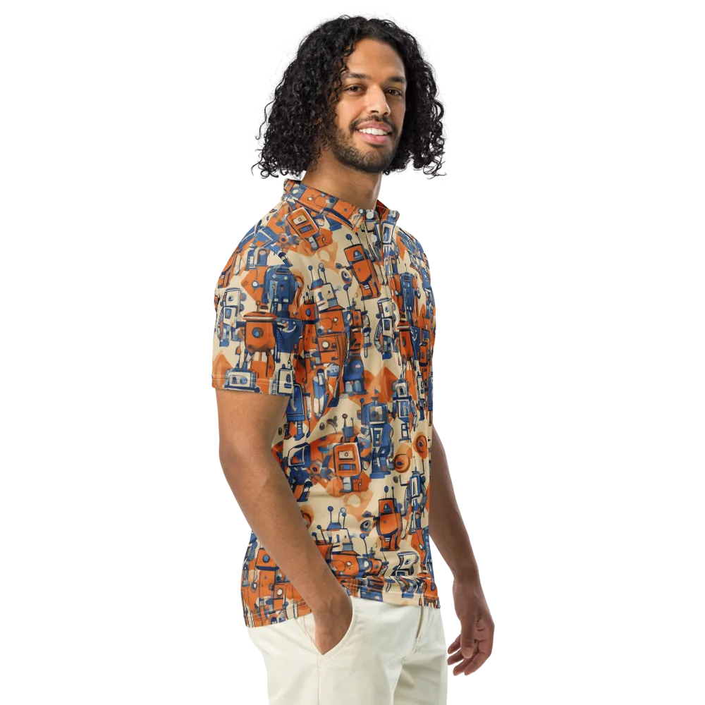 Clockwork Tangerine on Men's Slim Fit Polo Shirt — Right Front