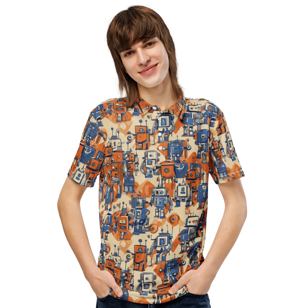 Clockwork Tangerine on Men's Slim Fit Polo Shirt — Front