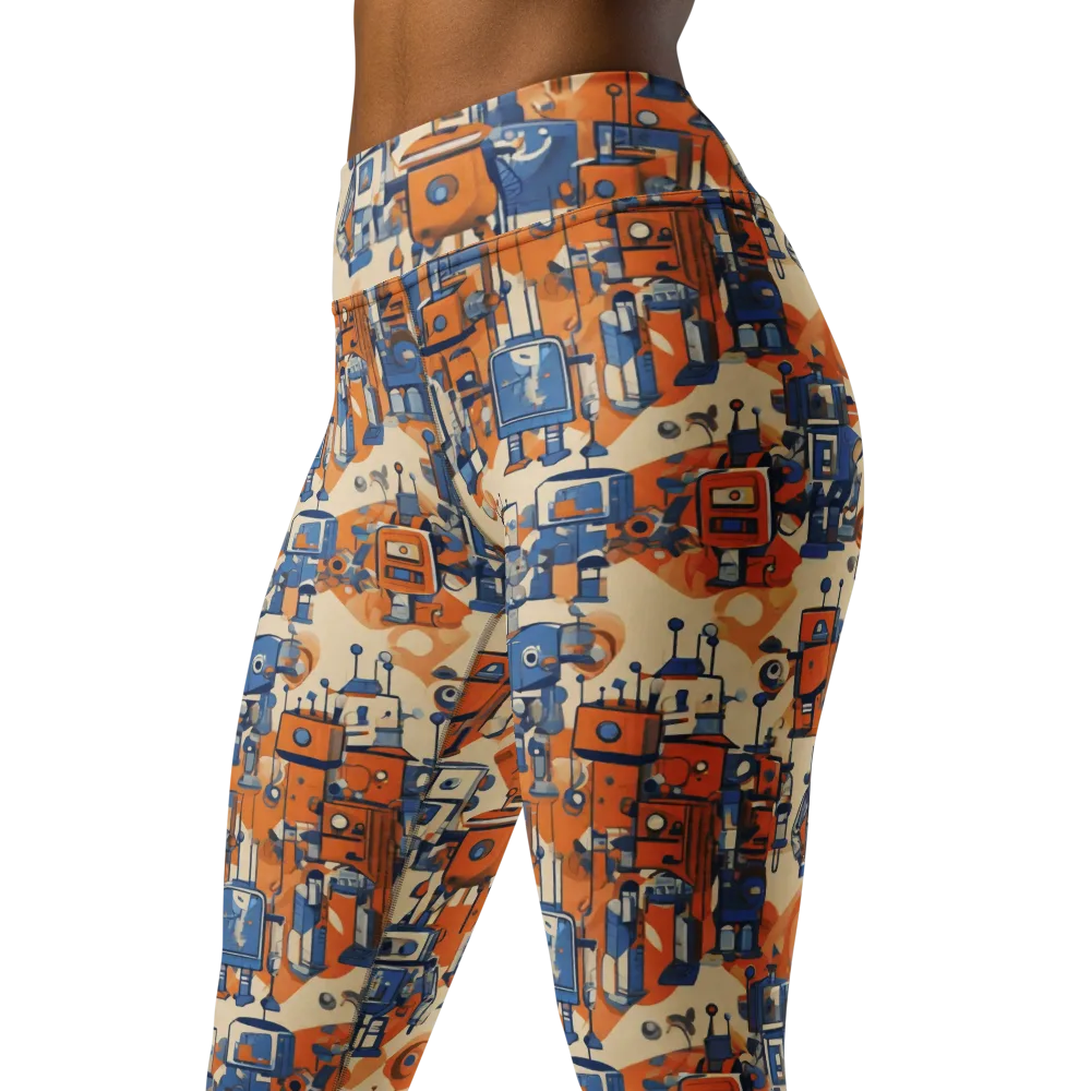 Clockwork Tangerine on Yoga Leggings — Left Front