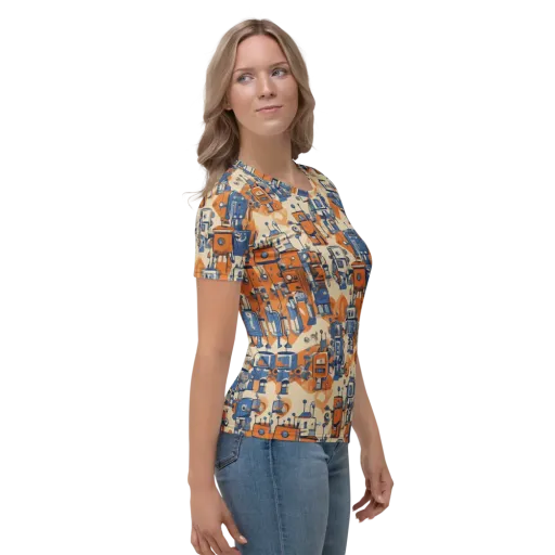 Clockwork Tangerine on a Women's Crew Neck T-Shirt