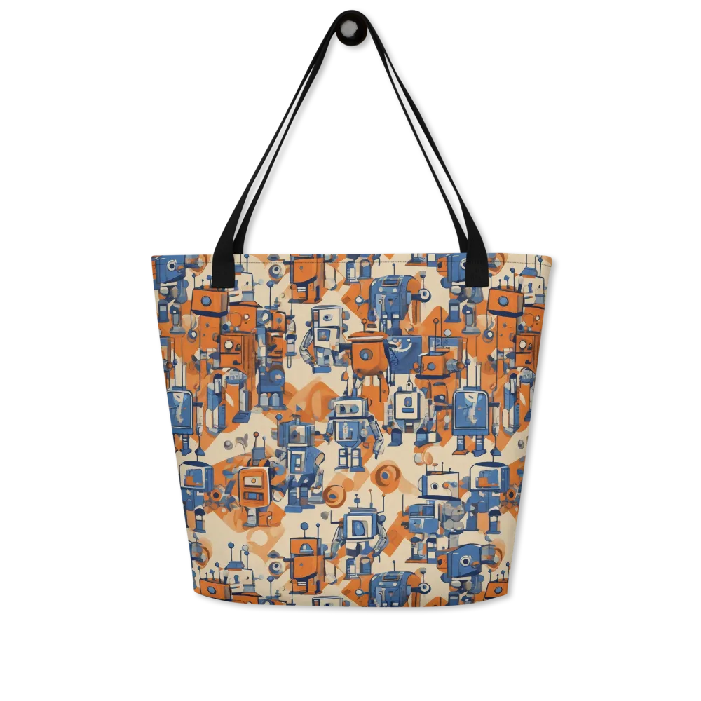Clockwork Tangerine on Large Tote Bag W/ Pocket — Front