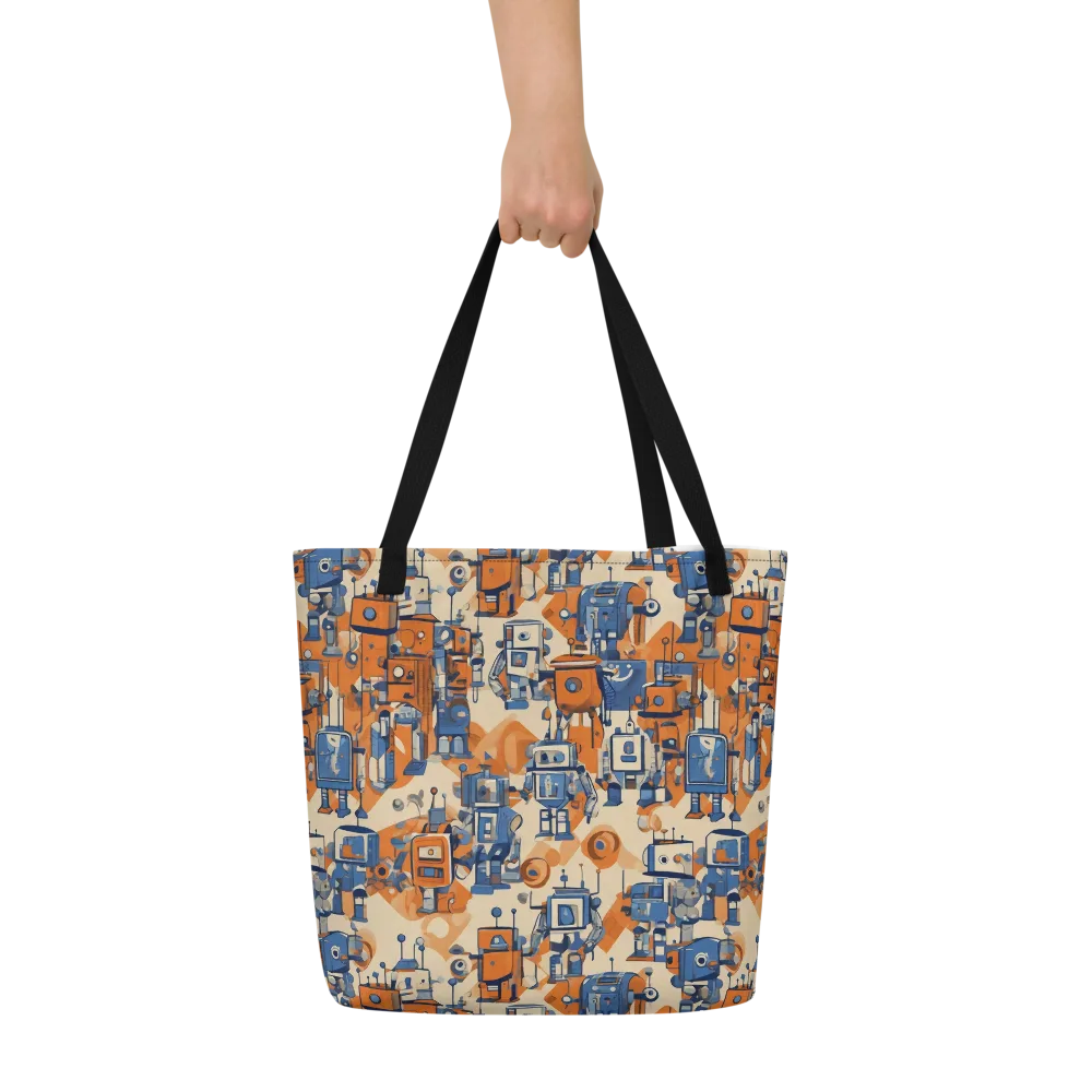 Clockwork Tangerine on Large Tote Bag W/ Pocket — Front