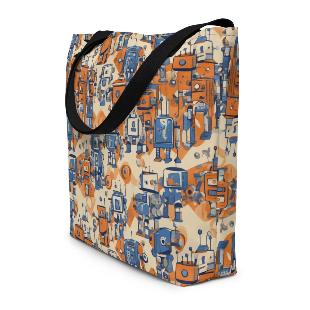 Clockwork Tangerine on Large Tote Bag W/ Pocket — Front
