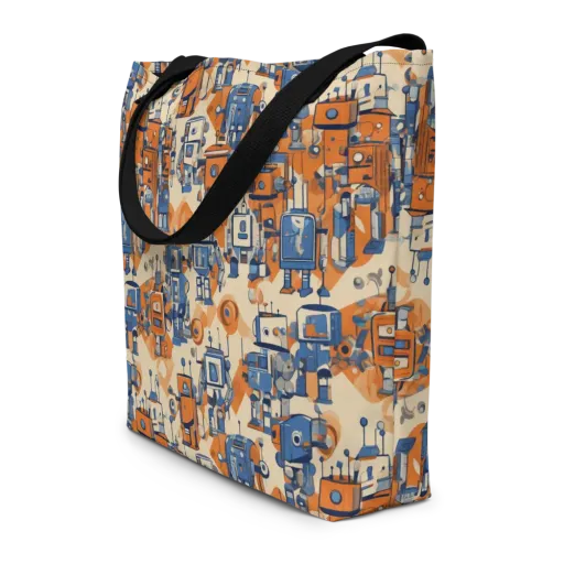 Clockwork Tangerine on a Large Tote Bag W/ Pocket