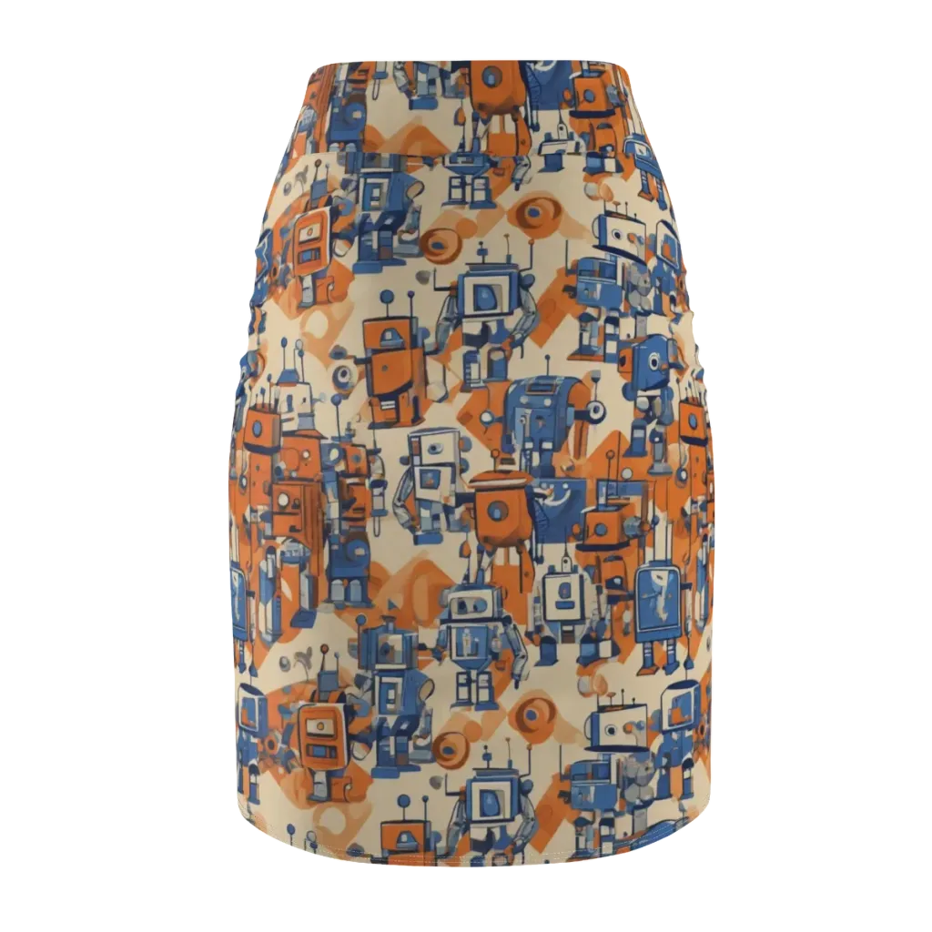 Clockwork Tangerine on Pencil Skirt — Back