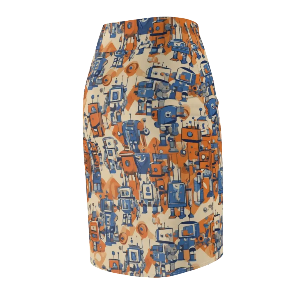 Clockwork Tangerine on Pencil Skirt — Back Side