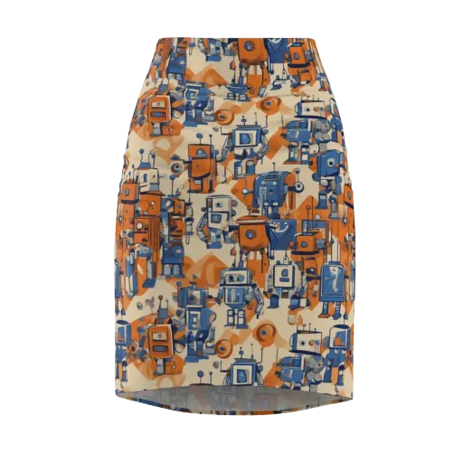 Clockwork Tangerine on a Pencil Skirt