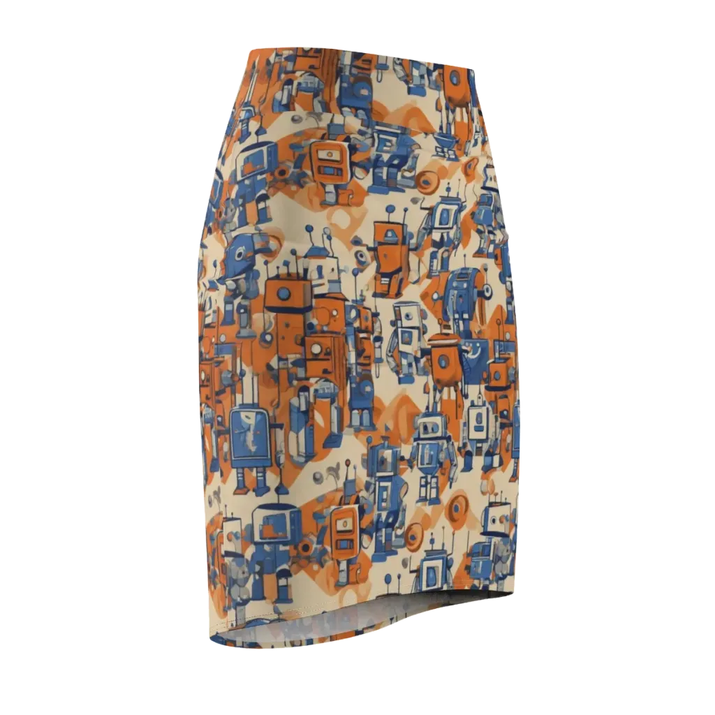 Clockwork Tangerine on Pencil Skirt — Front Side