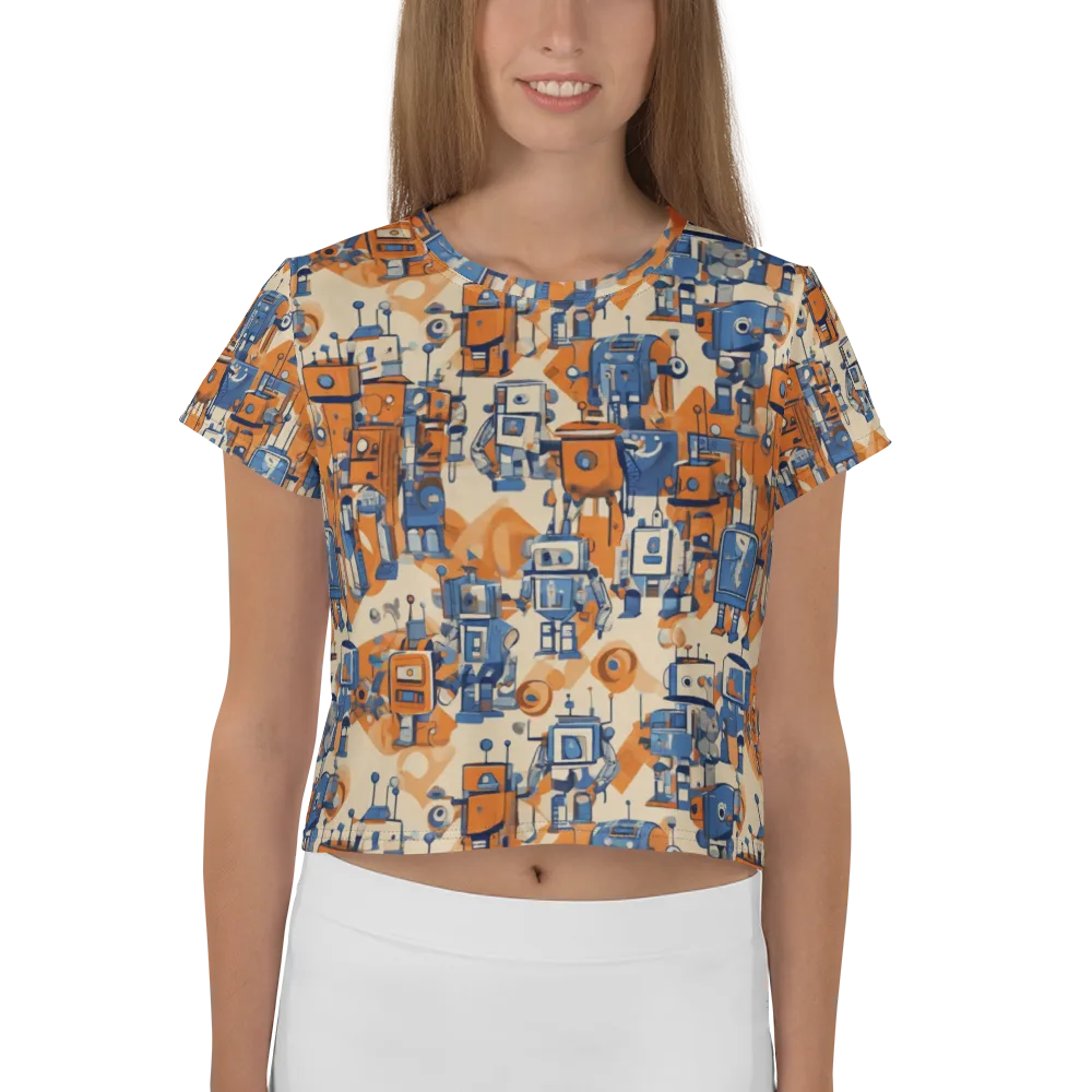 Clockwork Tangerine on Crop Tee — Front