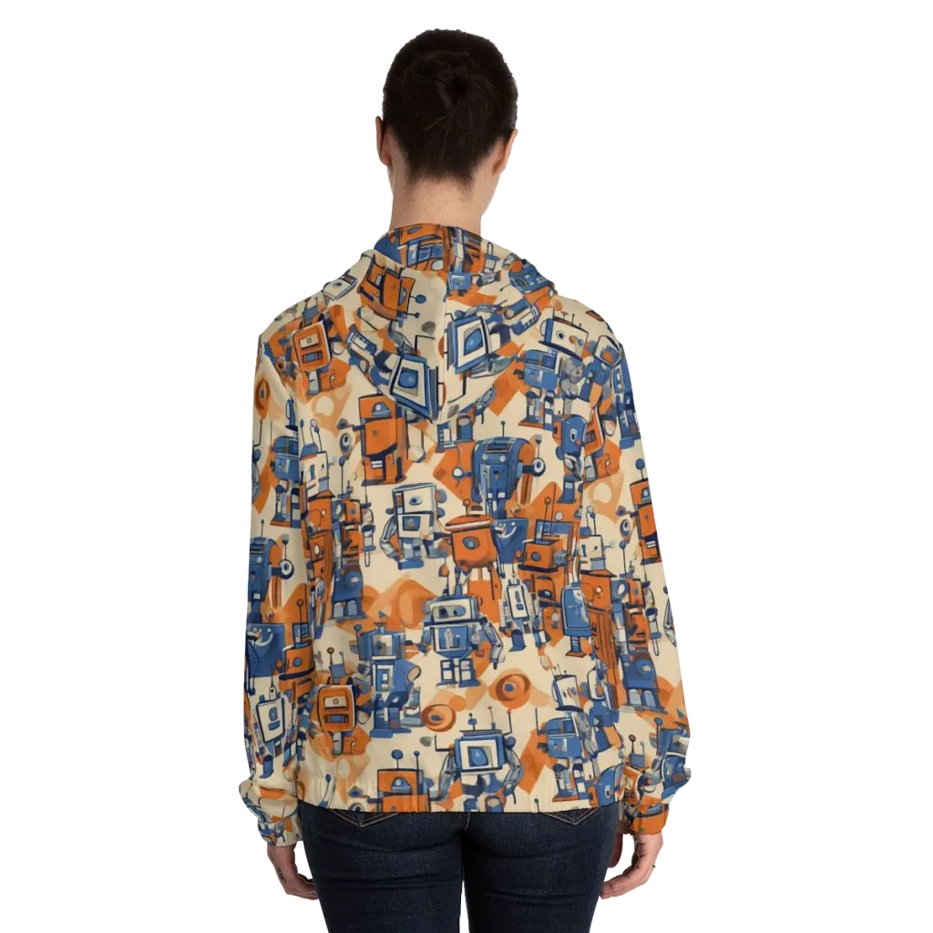 Clockwork Tangerine on Women's Full-Zip Hoodie — Back On Person