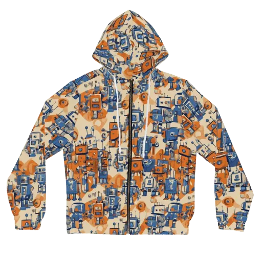 Clockwork Tangerine on a Women's Full-Zip Hoodie