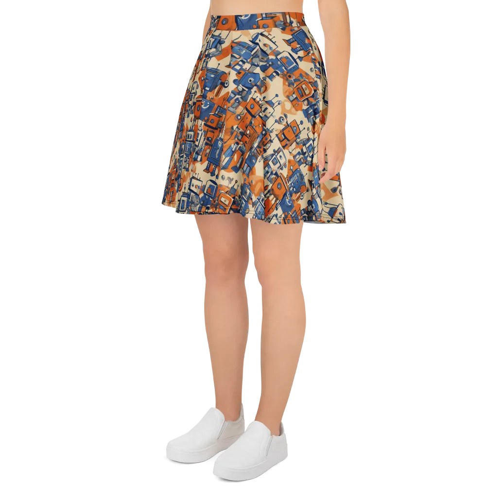 Clockwork Tangerine on Skater Skirt — Left
