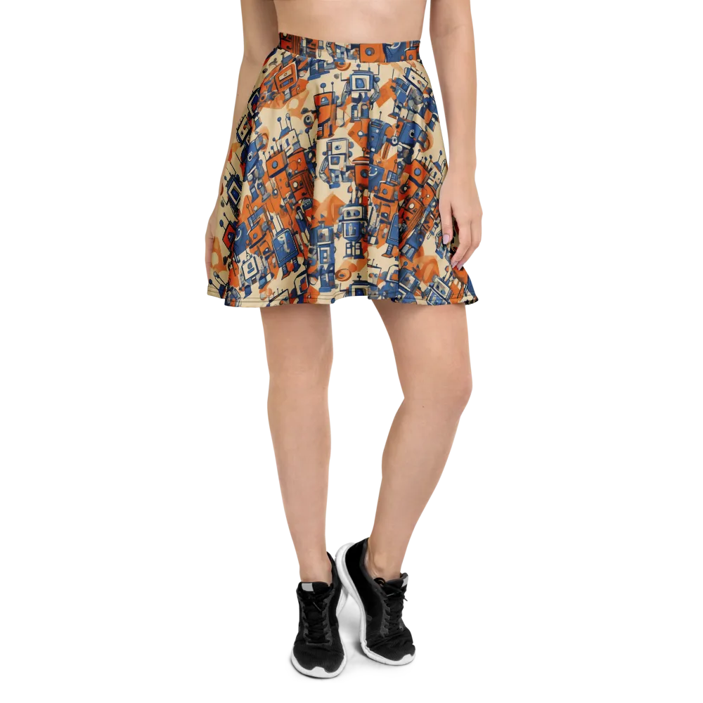 Clockwork Tangerine on Skater Skirt — Front