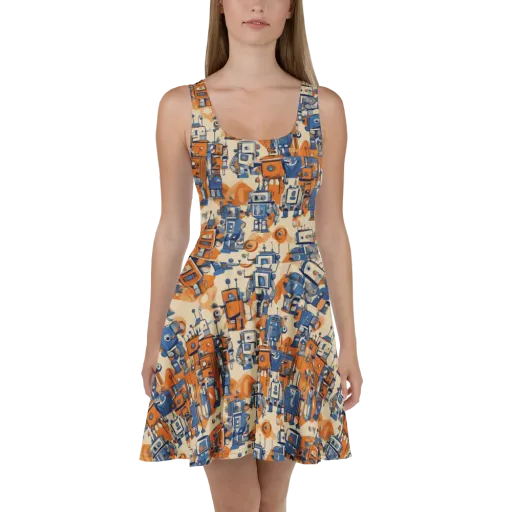 Clockwork Tangerine on a Skater Dress