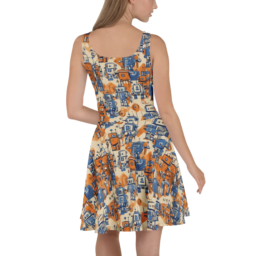 Clockwork Tangerine on Skater Dress — Back