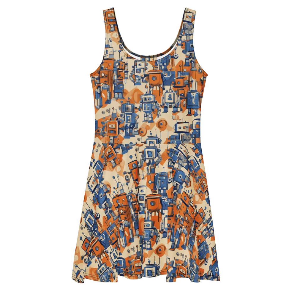 Clockwork Tangerine on Skater Dress — Front