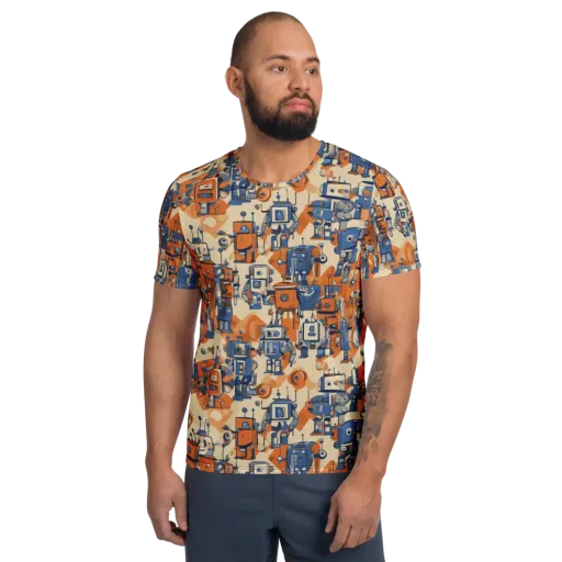 Clockwork Tangerine on a Men's Athletic T-Shirt