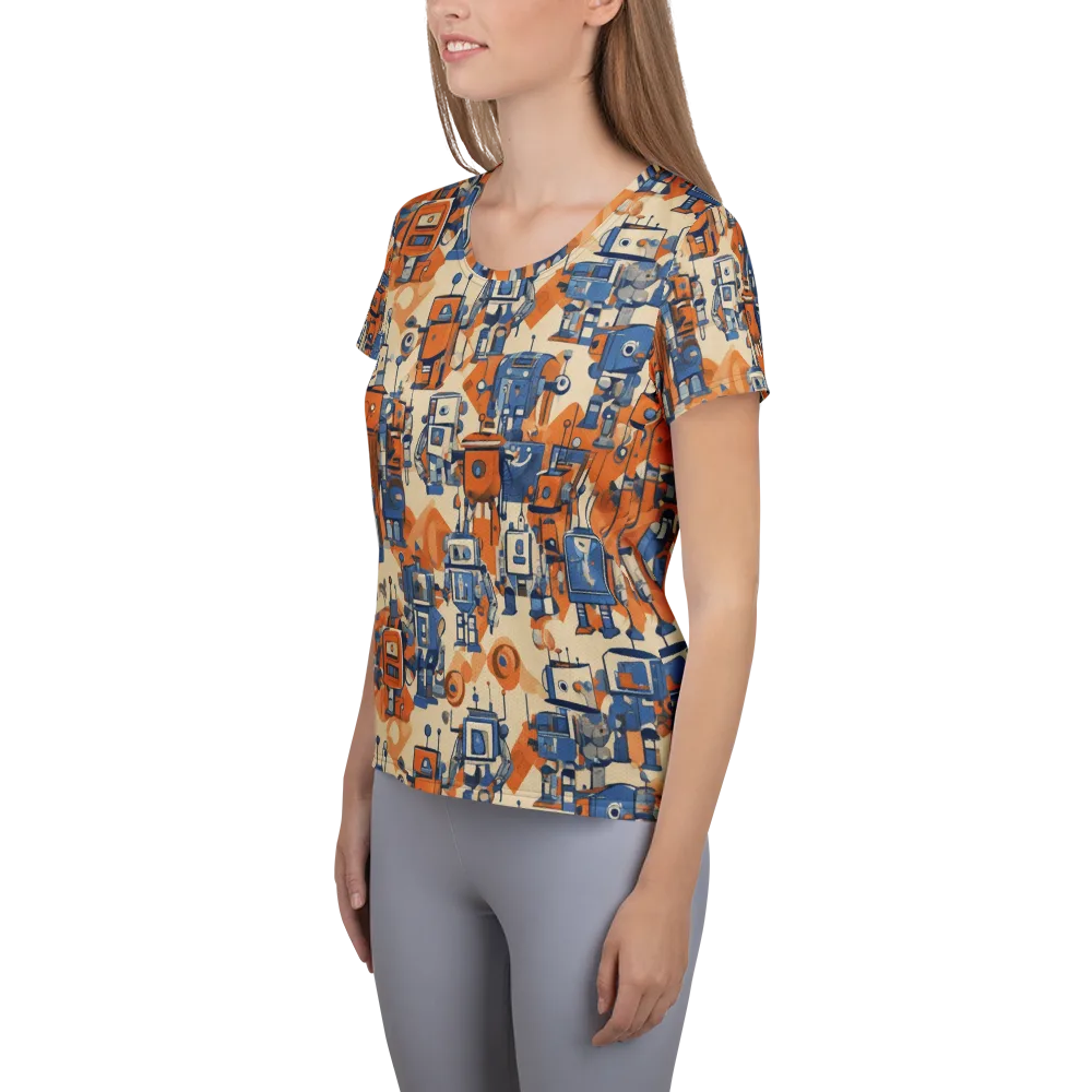 Clockwork Tangerine on Women's Athletic T-Shirt — Left