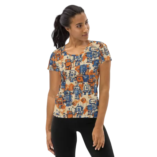 Clockwork Tangerine on a Women's Athletic T-Shirt