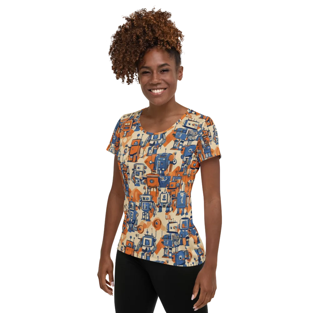Clockwork Tangerine on Women's Athletic T-Shirt — Left