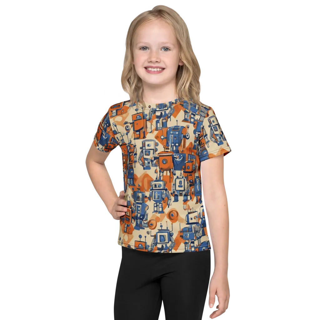 Clockwork Tangerine on Kids Crew Neck T-Shirt — Front