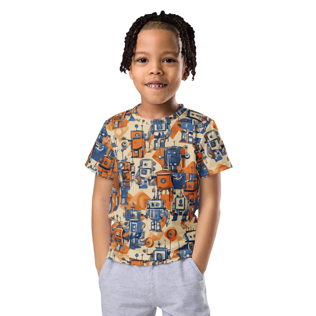 Clockwork Tangerine on Kids Crew Neck T-Shirt — Front