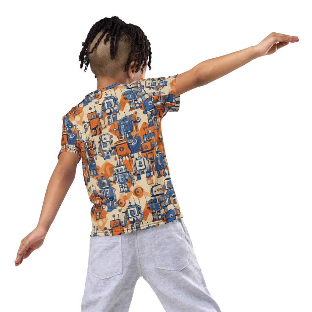 Clockwork Tangerine on Kids Crew Neck T-Shirt — Back