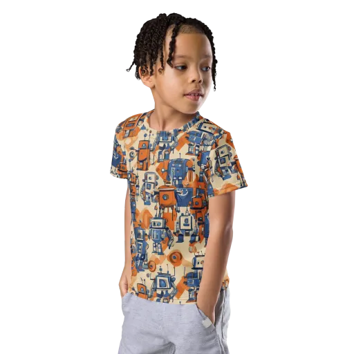 Clockwork Tangerine on a Kids Crew Neck T-Shirt