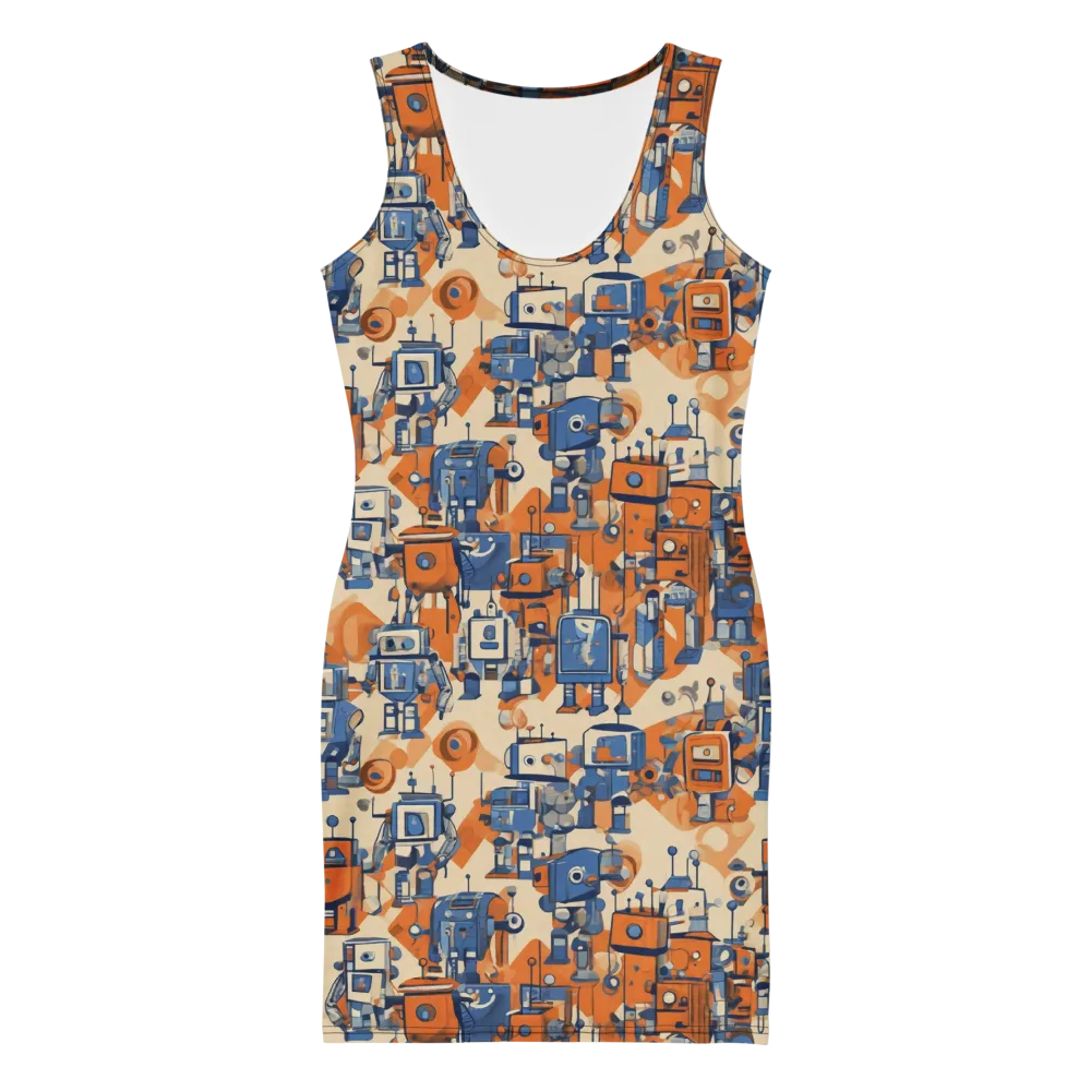 Clockwork Tangerine on Bodycon Dress — Front