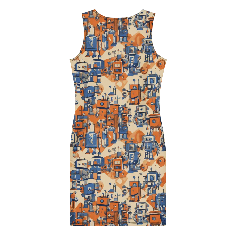 Clockwork Tangerine on Bodycon Dress — Back