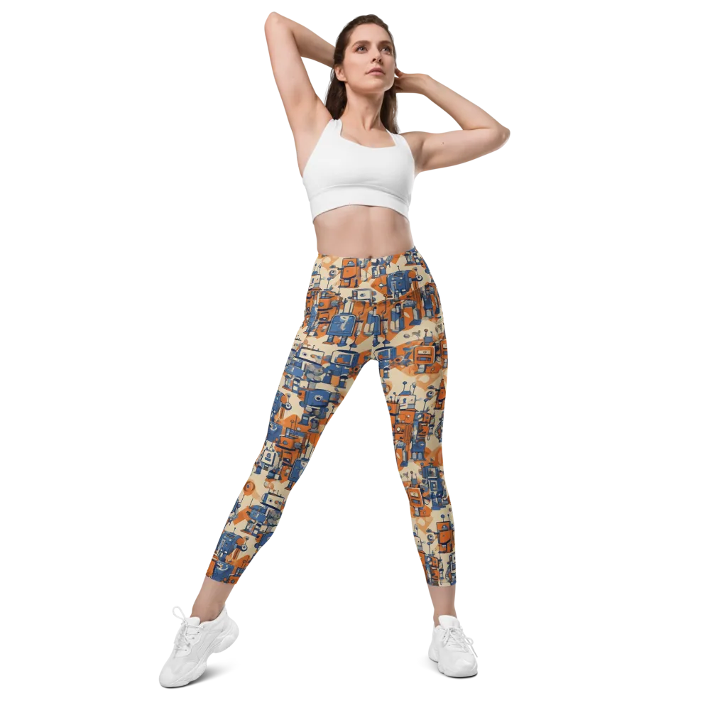 Clockwork Tangerine on Leggings with Pockets — Front
