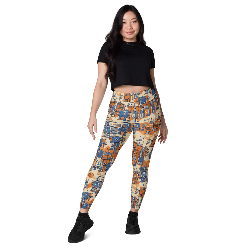 Clockwork Tangerine on Leggings with Pockets — Front
