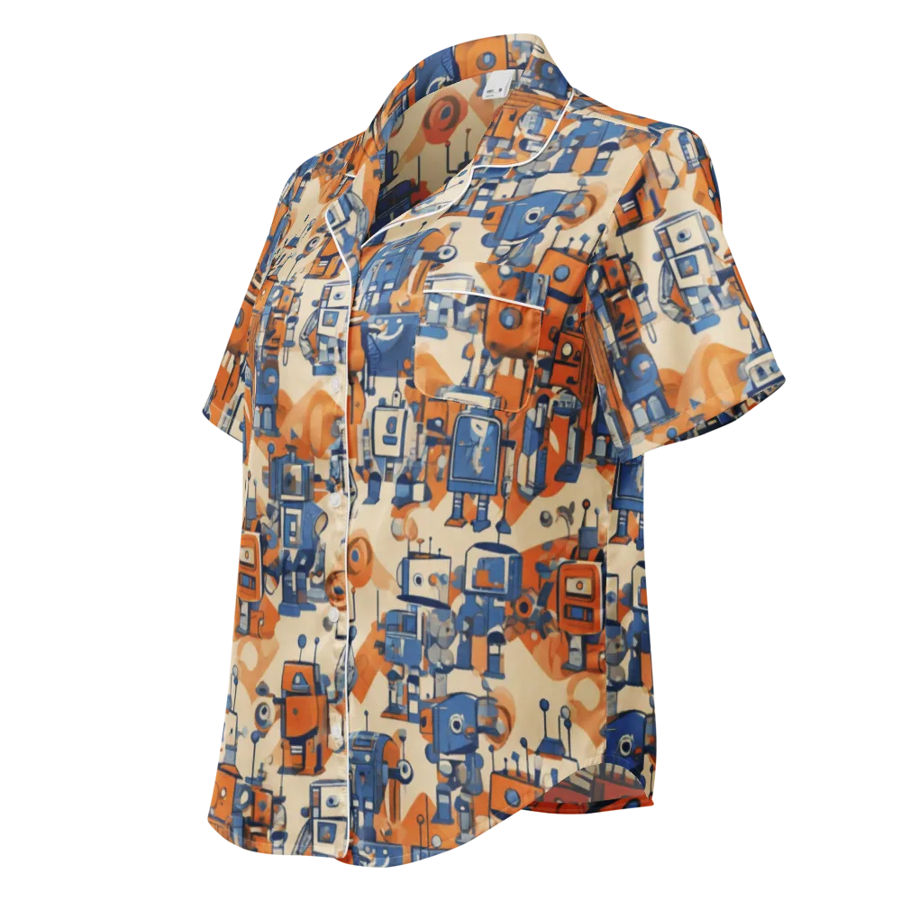 Clockwork Tangerine on Women's Short Sleeve Pajama Top — Left Front