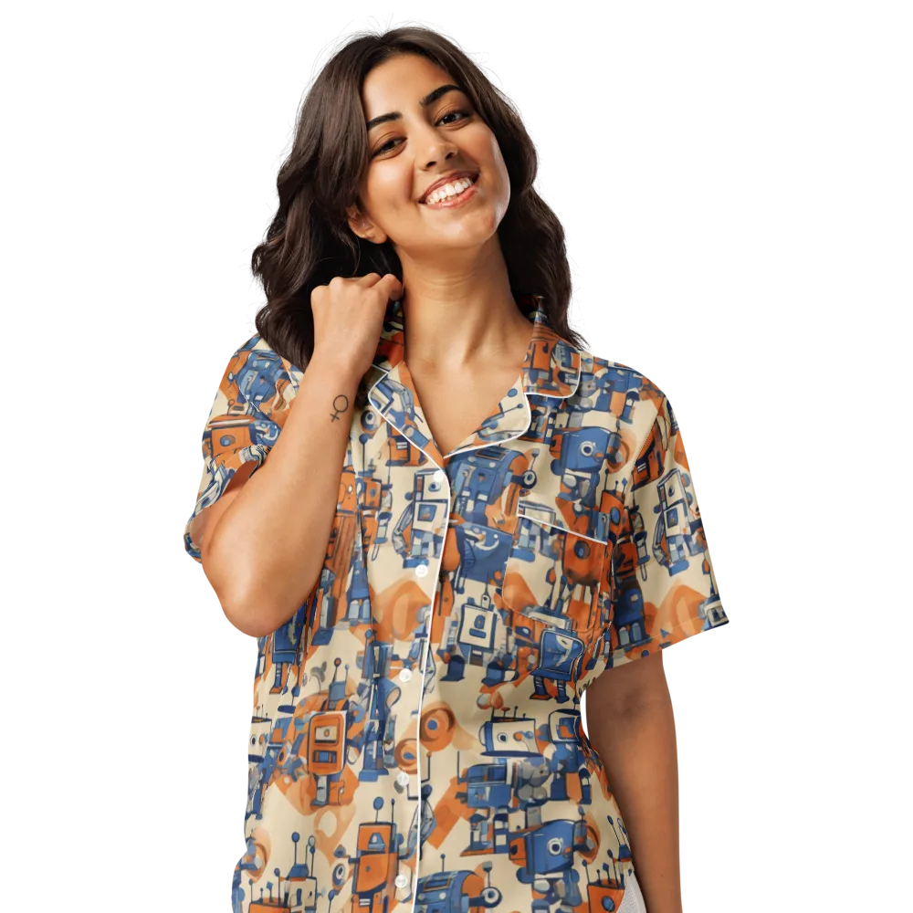 Clockwork Tangerine on Women's Short Sleeve Pajama Top — Front