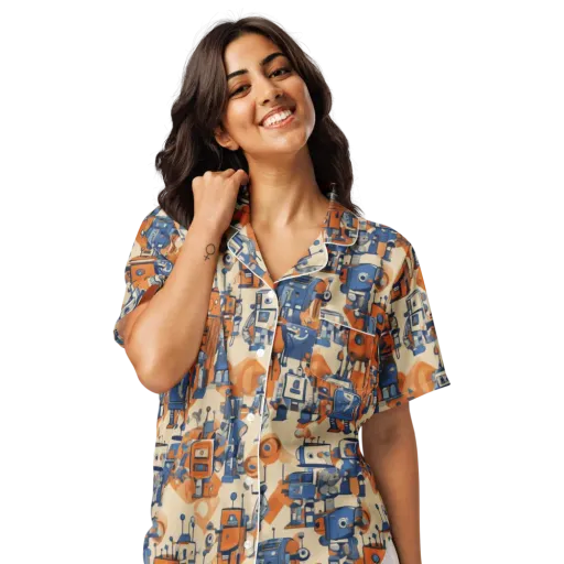 Clockwork Tangerine on a Women's Short Sleeve Pajama Top