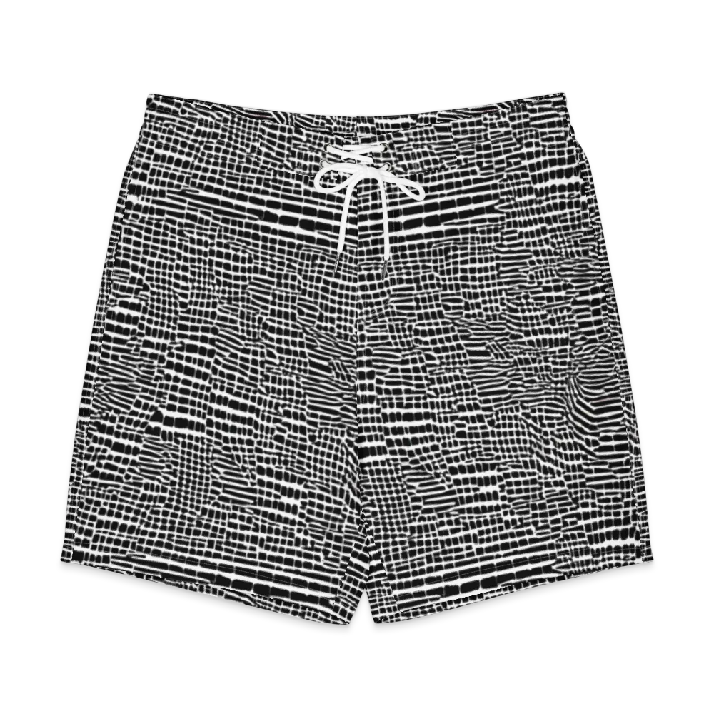Monochrome Mosaic on Men's Board Shorts — Front