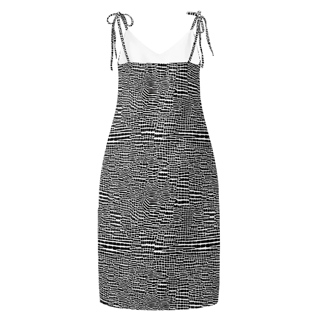 Monochrome Mosaic on Slip Dress — Back