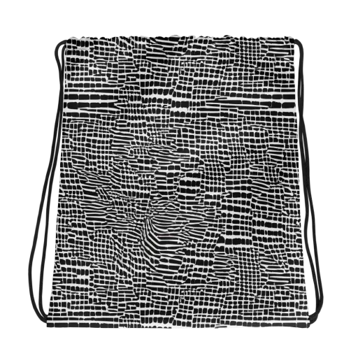 Monochrome Mosaic on a Drawstring Bag