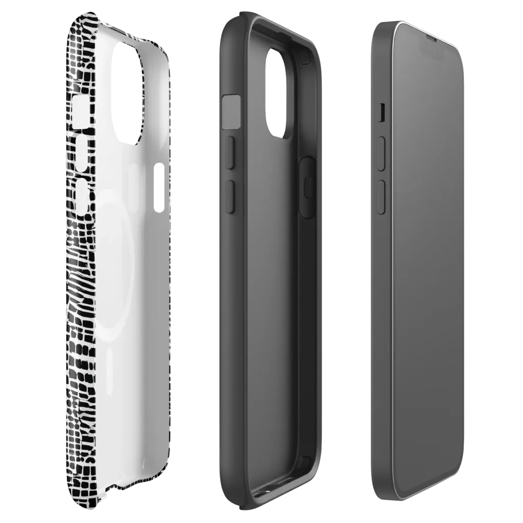 Monochrome Mosaic on MagSafe Tough Case for iPhone® — Front