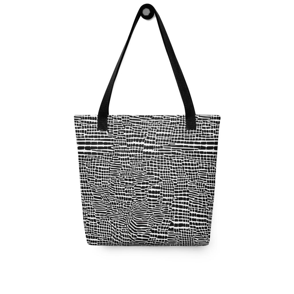 Monochrome Mosaic on Tote Bag — Front