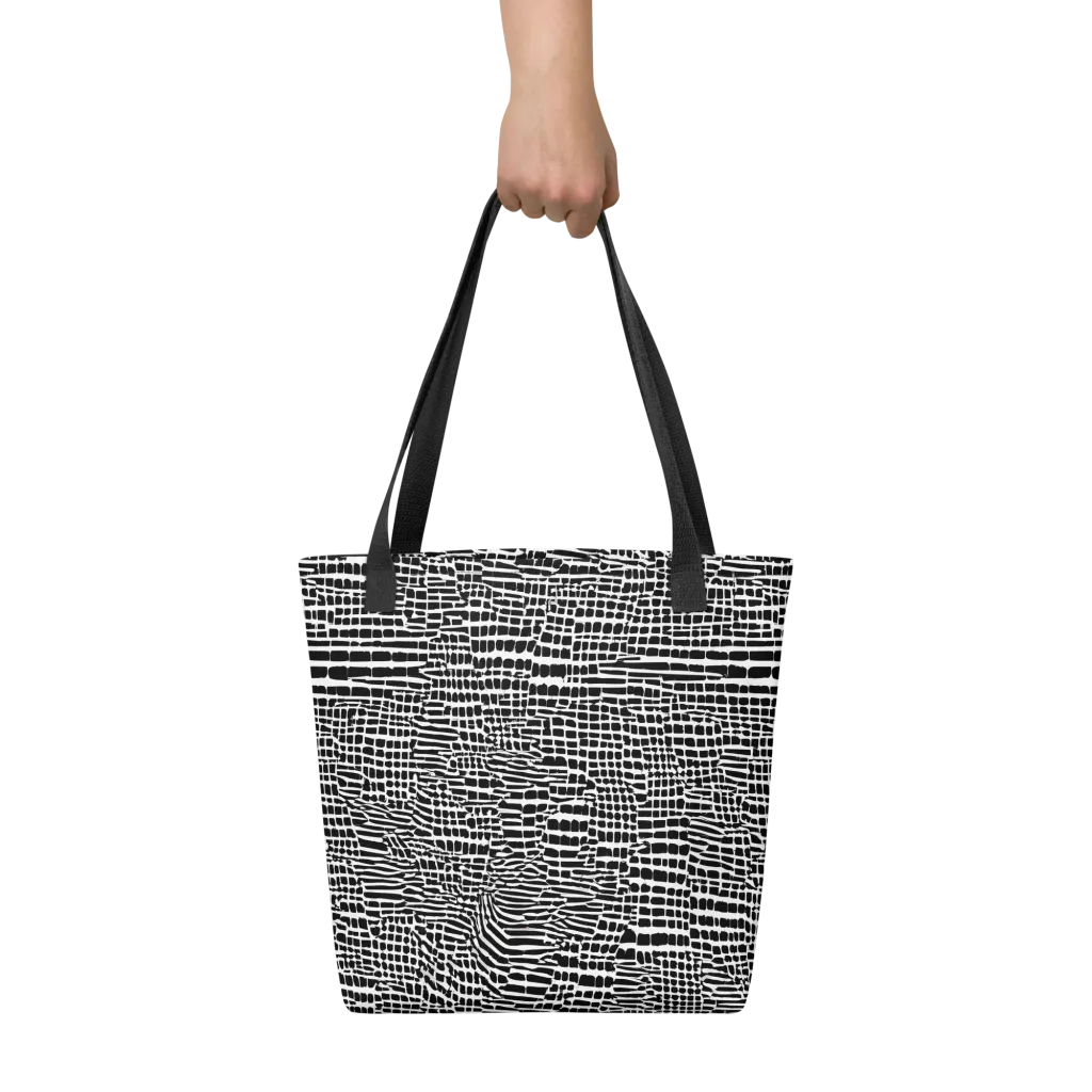 Monochrome Mosaic on Tote Bag — Front
