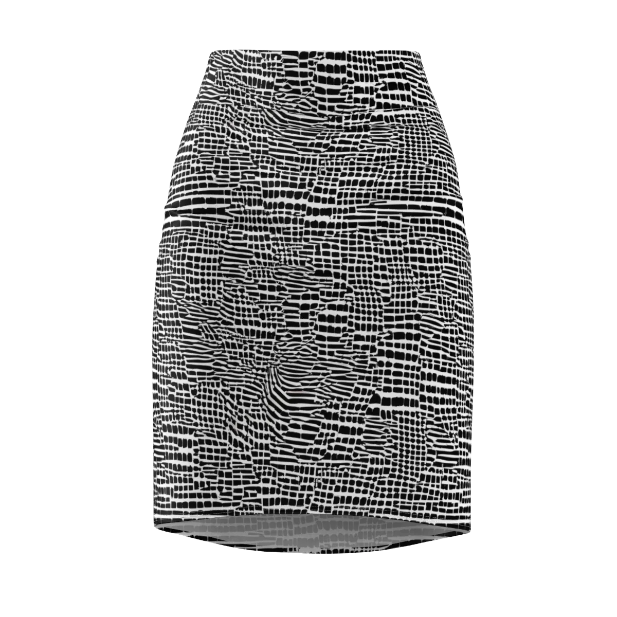 Monochrome Mosaic on Pencil Skirt — Front