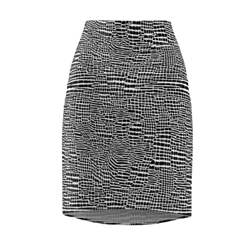 Monochrome Mosaic on a Pencil Skirt