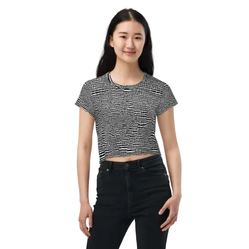 Monochrome Mosaic on a Crop Tee