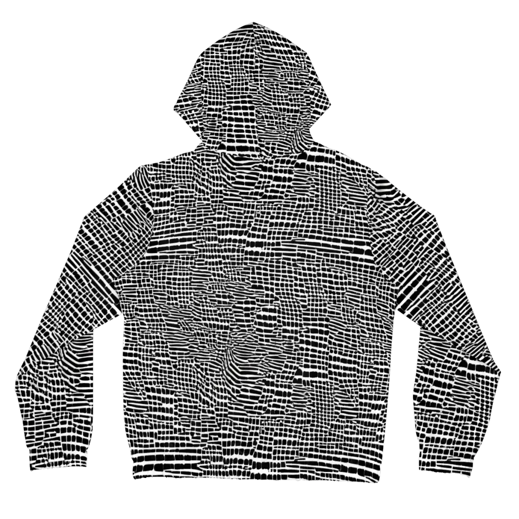 Monochrome Mosaic on Women's Full-Zip Hoodie — Back