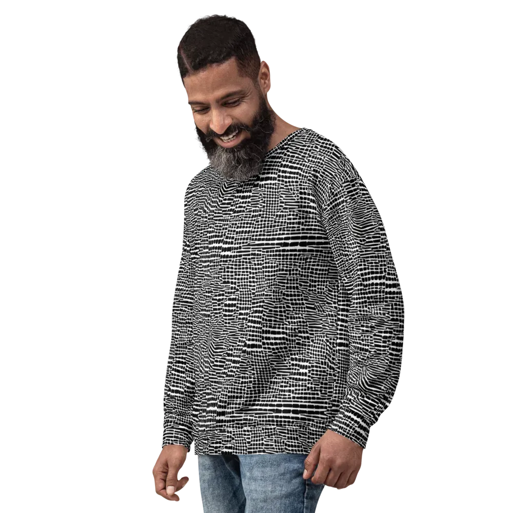 Monochrome Mosaic on Sweatshirt — Left Front